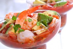 Cocktail Shrimp with Avocado Salsa Sauce
