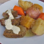 Simple Oven Pot Roast with Vegetables and Horseradish Sauce