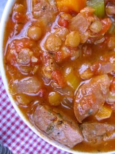 Slow Cooker Lentil & Sausage Stew