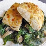 Skinny Baked Fish with Spinach and Asian Drizzle
