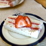 Light Frozen Strawberry Layer Cake