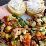 Chickpea & Feta Salad, Turkey and Bread with Goat Cheese