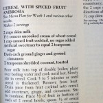 Cereal with Spiced Fruit Ambrosia