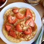 Cottage Cheese Power Pancakes with Strawberries
