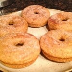 Plate of 5 Healthy Baked Whole Wheat Donuts Arranged in a Circle