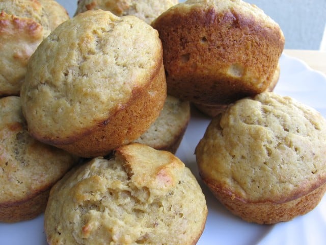 plate of muffins close up