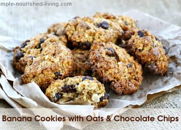 Healthy Banana Cookies with Oats Chocolate Chips