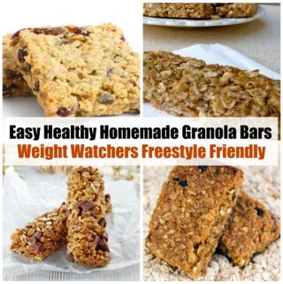 4 granola bar images collage with text