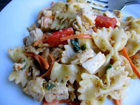 Easy Chicken Satay Pasta Salad