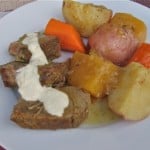 Simple Oven Pot Roast with Vegetables and Horseradish Sauce