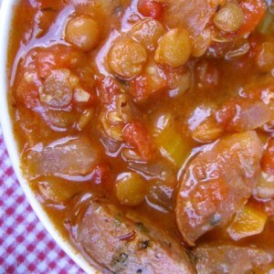 Slow Cooker Lentil & Sausage Stew