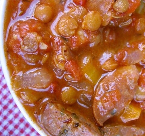 Slow Cooker Lentil & Sausage Stew