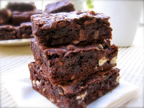 Tower of Chocolate Coconut Cake Mix Bar Cookies