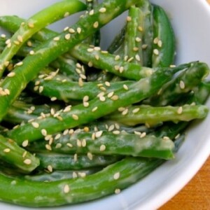 Green Beans Tossed in Creamy Miso-Sesame Sauce