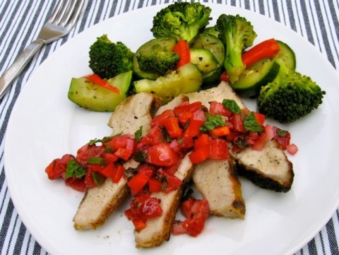 Grilled Pork with Strawberry Salsa
