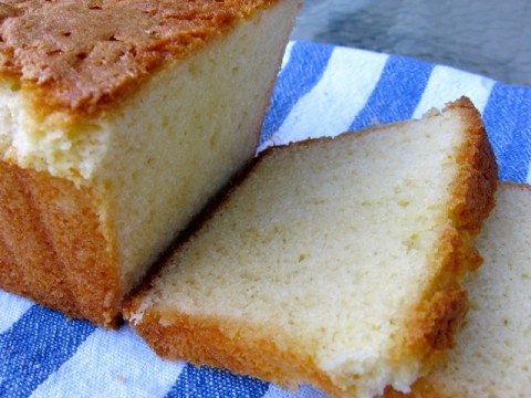 Lighter Healthier Pound Cake cut into slices.