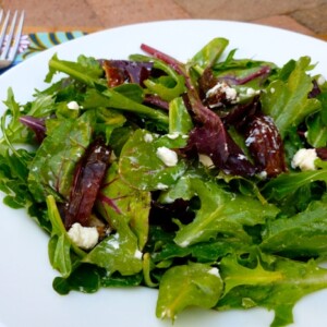 Mixed Green Salad with Goat Cheese and Dates