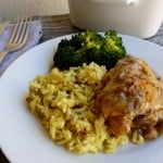 Slow Cooker Chicken Thighs with Rice & Broccoli