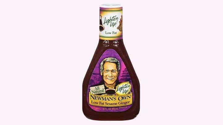 Bottle of Newman's Own Low Fat Sesame Ginger Dressing.