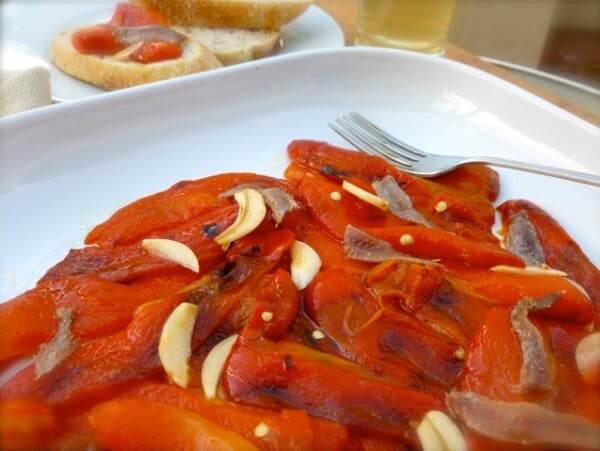 Roasted Red Bell Peppers with Anchovies