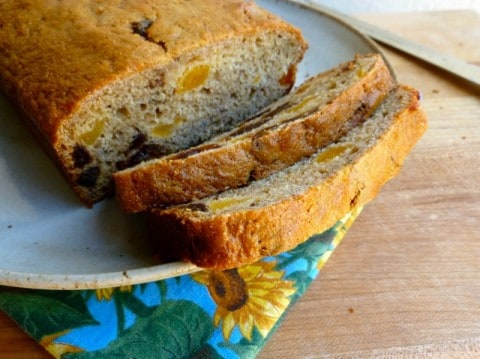 Low Fat Banana Bread with Dates & Apricots