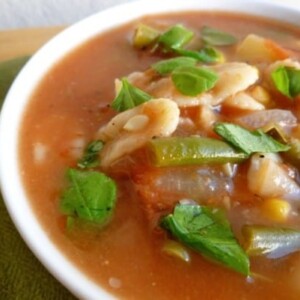Summer Vegetable Soup with Pasta