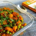 Skinny Curried Sweet Potatoes with Green Peas