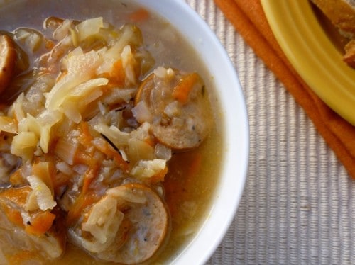 Weight Watchers Cabbage Soup with Chicken Apple Sausage