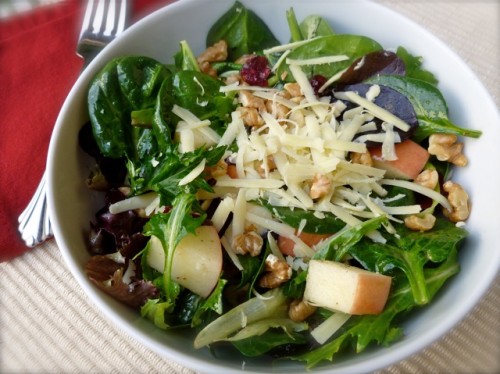 Mixed Greens with Apple, Cranberries, Irish Cheddar and Toasted Walnuts