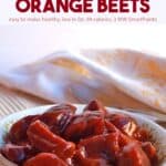 Cranberry Orange Slow Cooker Beets in white bowl.
