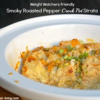 Smoky Roasted Red Pepper Crock Pot Strata | Simple Nourished Living