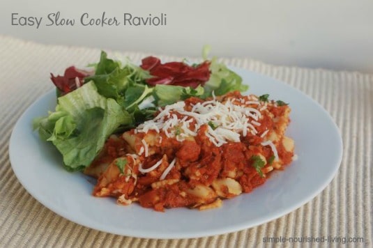 Easy Slow Cooker Ravioli | Weight Watchers Friendly Recipes