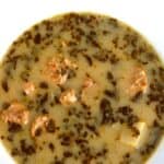 Bowl of Zuppa Toscana up close