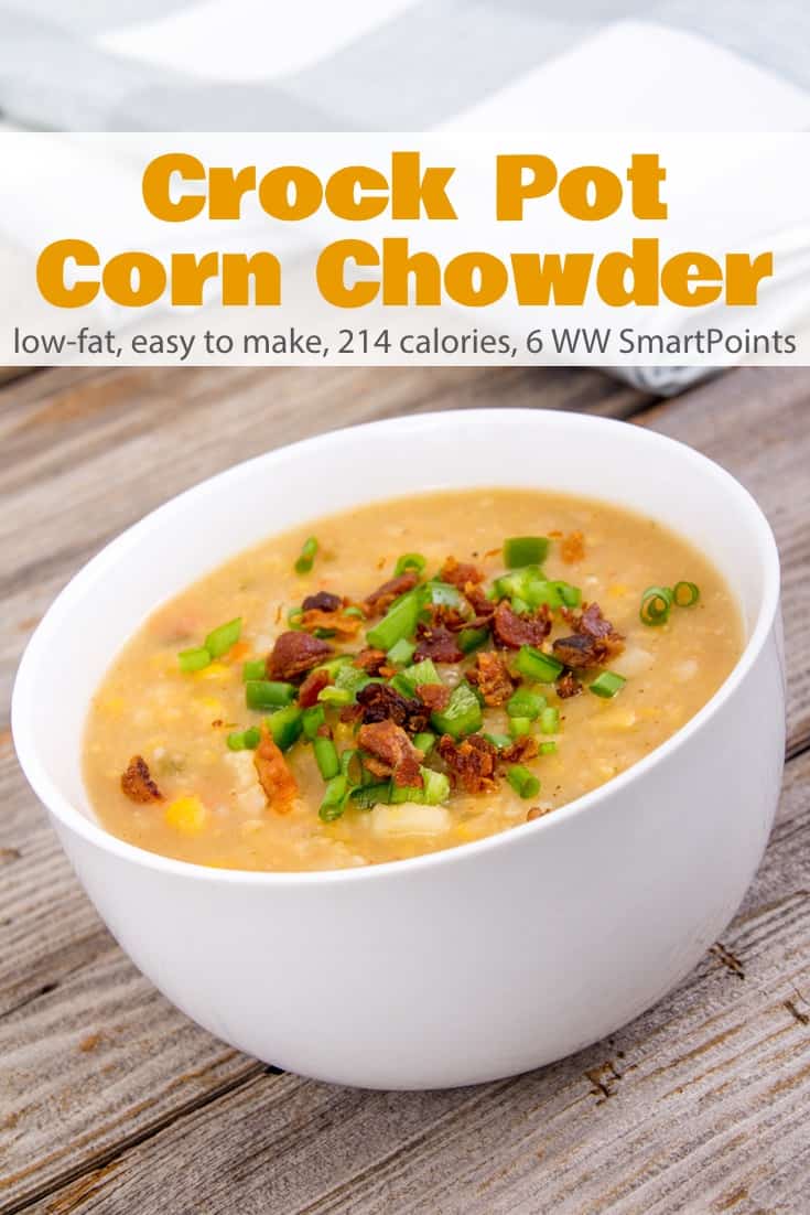Bowl of Corn Chowder garnished with bacon bits and chopped green onion