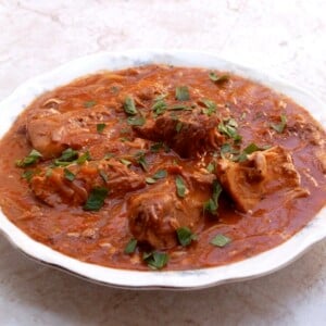 Pork Chops with Tomato Sauce China Bowl