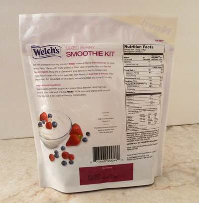 Welch's Mixed Berry Smoothie Nutritionals