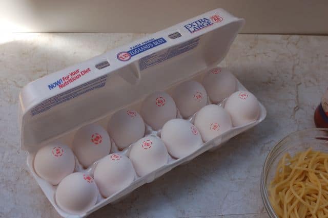 Open carton of Egglands Best Eggs