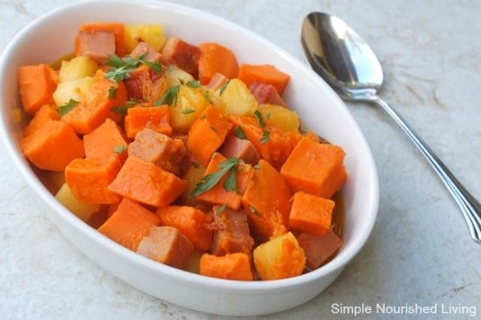 Slow Cooker Ham and Sweet Potatoes