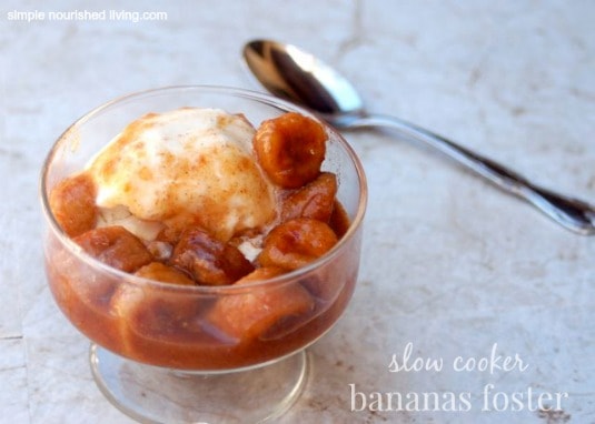 slow cooker bananas foster