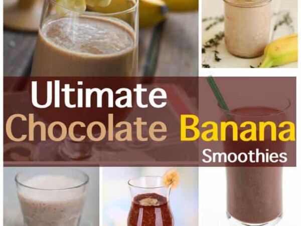 Chocolate Banana Smoothies Collage