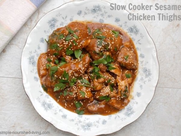 Slow Cooker Sesame Chicken Thighs