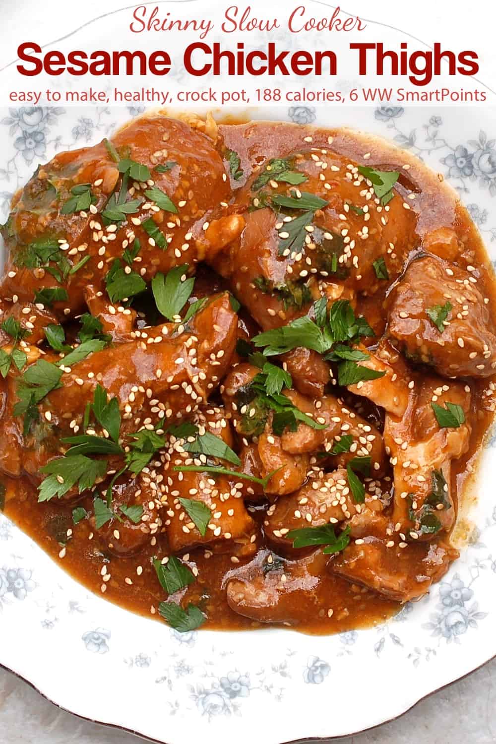 Slow Cooker Sesame Chicken Thighs | Simple Nourished Living