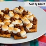 Skinny Baked Smores white plate checked mat