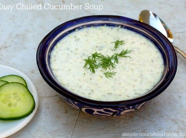 4 ingredient easy chilled cucumber soup recipe