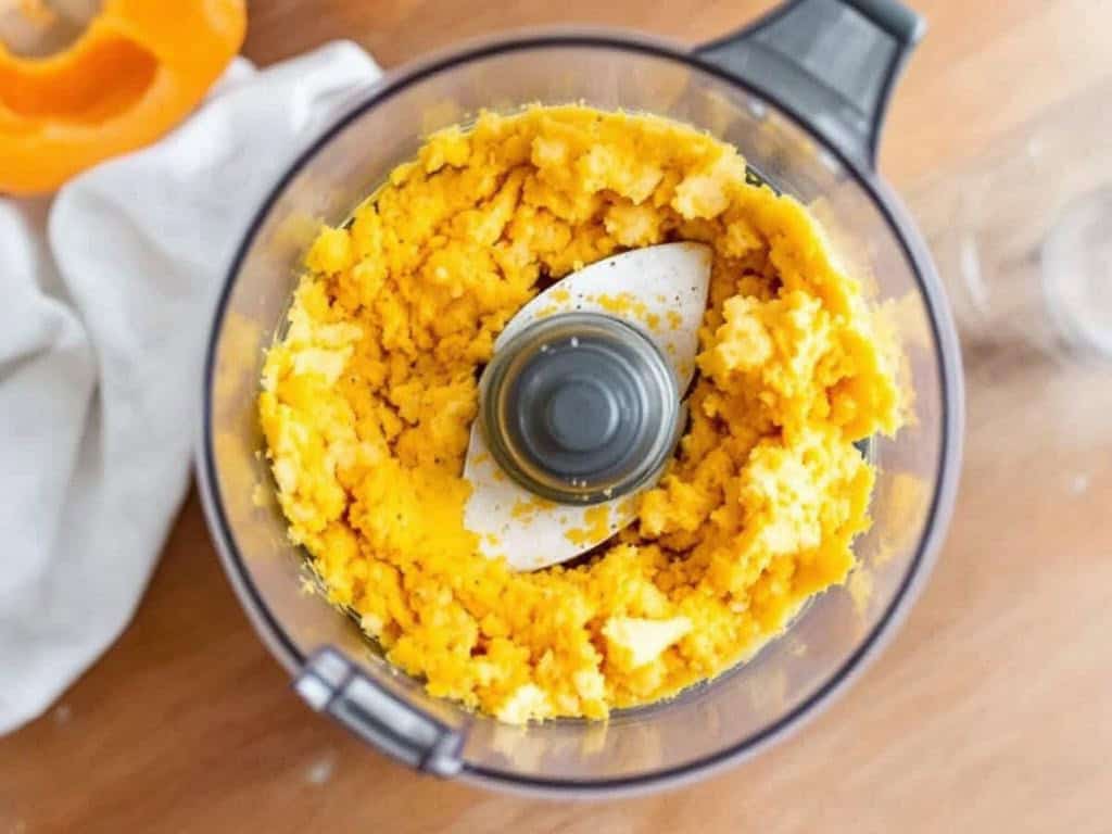 cauliflower and pumpkin in food processor