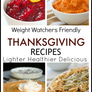 Lighter Thanksgiving recipes collage for Weight Watchers