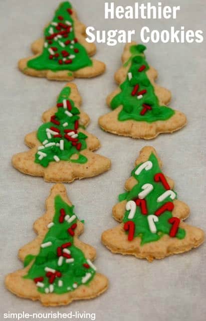 Healthier Frosted Christmas Tree Sugar Cookies