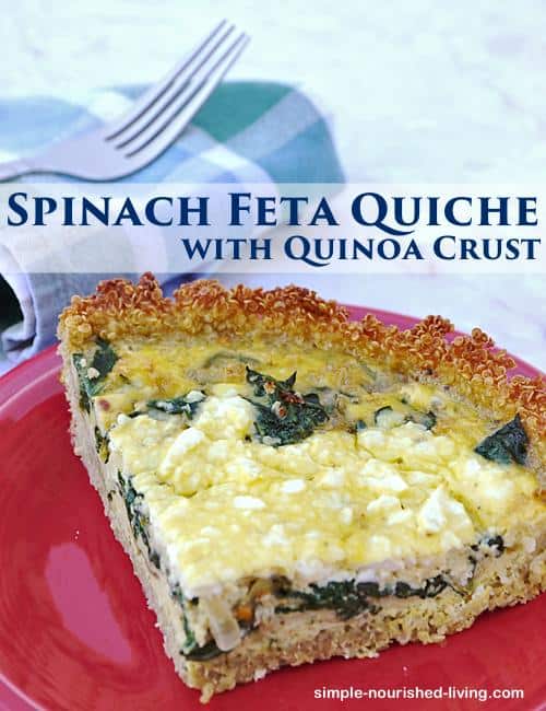 Spinach Feta Quiche with Quinoa Crust