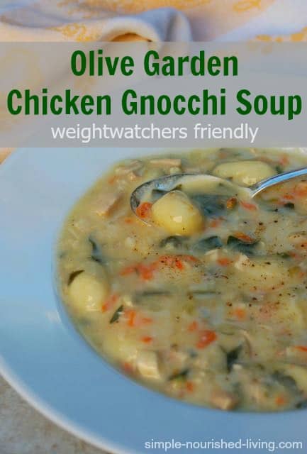 Olive Garden Chicken Gnocchi Soup Lightened Up Weight Watchers Recipe