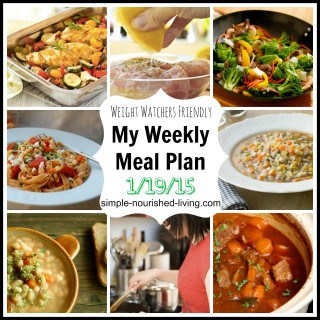 My Weight Watchers Weekly Meal Plan 1-19-15